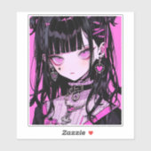 Cute Anime Gothic Girl Sticker (Vel)