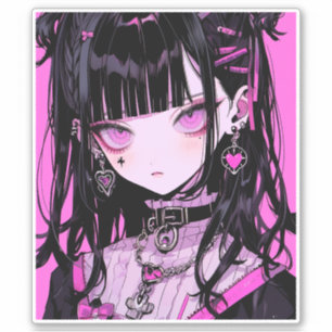 Cute Anime Gothic Girl Sticker