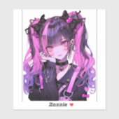 Cute Anime Gothic Girl Sticker (Vel)