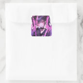 Cute Anime Gothic Girl Vierkante Sticker (Tas)