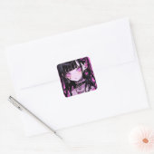 Cute Anime Gothic Girl Vierkante Sticker (Envelop)