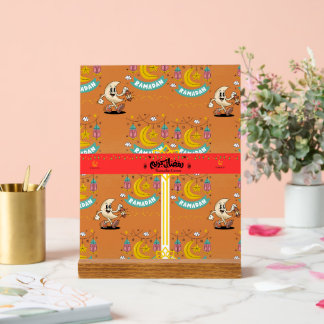 Cute Anime Halvemaan Ramadan Tafelbord Acryl Bord