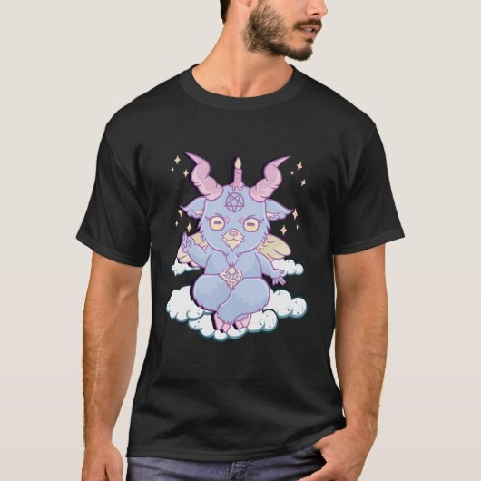 Cute Anime Kawaii Baphomet Pastel Gothic Emo Pun T-shirt (Voorkant)