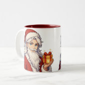Cute Anime Kerstman Mok-Kerstmis Kerst Koffiekop Tweekleurige Koffiemok (Voorkant links)