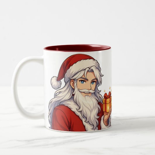 Cute Anime Kerstman Mok-Kerstmis Kerst Koffiekop Tweekleurige Koffiemok (Links)
