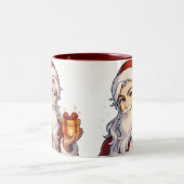 Cute Anime Kerstman Mok-Kerstmis Kerst Koffiekop Tweekleurige Koffiemok (Center)