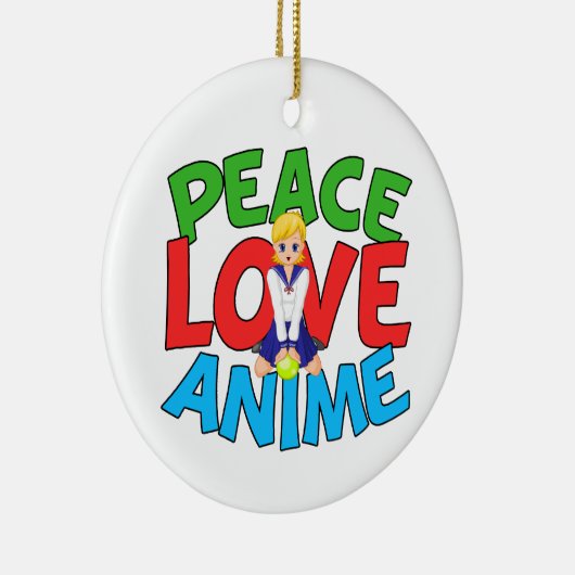 Cute Anime Lover Kerstmis Keramisch Ornament (Rechts)