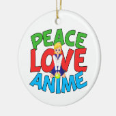 Cute Anime Lover Kerstmis Keramisch Ornament (Links)