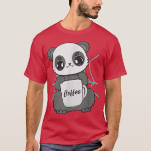 Cute Anime Panda en Kawaii Beer Drink koffie T-shirt