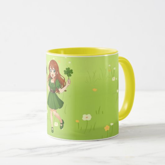 Cute anime redhead Saint Patrick's Day   Mok (Voorkant rechts)