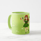 Cute anime redhead Saint Patrick's Day   Mok (Voorkant links)
