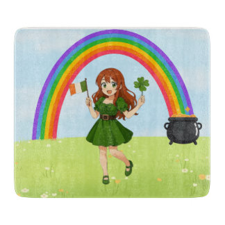 Cute anime redhead Saint Patrick's Day   Snijplank
