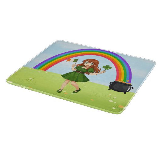 Cute anime redhead Saint Patrick's Day   Snijplank (Hoek)