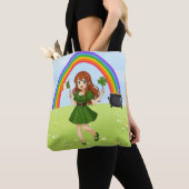 Cute anime redhead Saint Patrick's Day   Tote Bag (Dichtbij)
