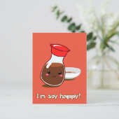 Cute Anime Soy Sauce "Ik ben soy happy!" Briefkaart (Staand voorkant)