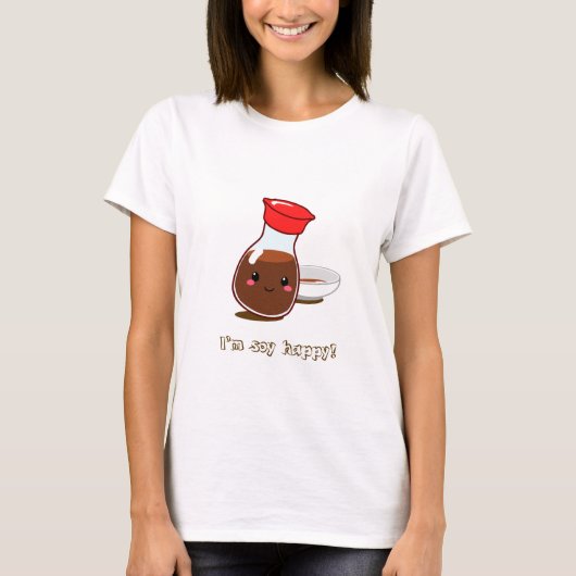 Cute Anime Soy Sauce "Ik ben soy happy!" T-shirt (Voorkant)