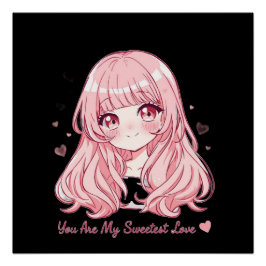 Cute Anime Valentijn T-shirt Perfect Poster
