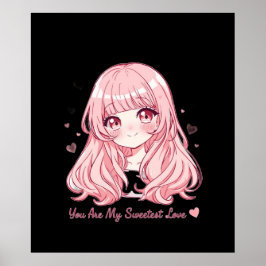 Cute Anime Valentijn T-shirt Poster