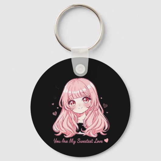 Cute Anime Valentijns Sweatshirt Sleutelhanger (Voorkant)
