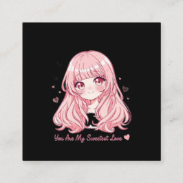 Cute Anime Valentijns Sweatshirt Vierkante Visitekaartje