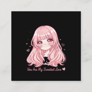 Cute Anime Valentijns Sweatshirt Vierkante Visitekaartje