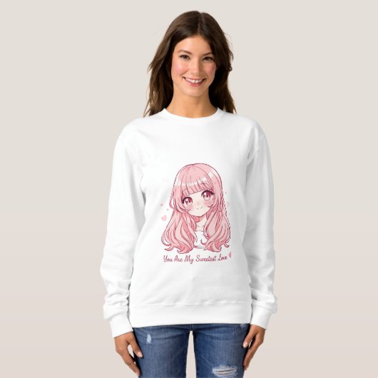 Cute Anime Valentine Sweatshirt (Voorkant volledig)