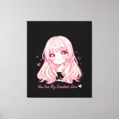 Cute Anime Valentine Sweatshirt Canvas Afdruk (Voorkant)