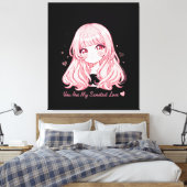 Cute Anime Valentine Sweatshirt Canvas Afdruk (Insitu (Slaapkamer))