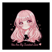 Cute Anime Valentine Sweatshirt Perfect Poster (Voorkant)