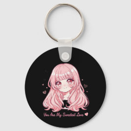 Cute Anime Valentine Sweatshirt Sleutelhanger