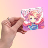 Cute Anime Vierkante Sticker