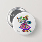 Cute Anime Witch Kawaii Halloween Magic Spell Ronde Button 5,7 Cm (Voorkant /achterkant)