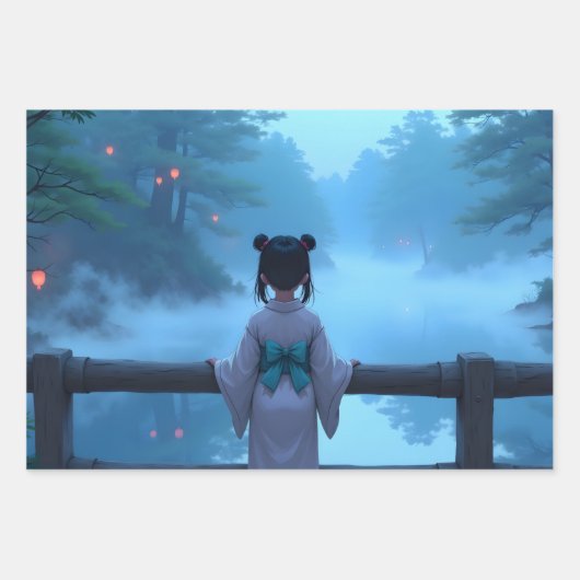 Cute Anime Wrapping Paper - Pack of 3 pages (Voorkant 3)