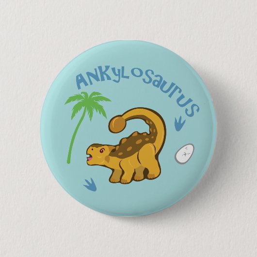 Cute Ankylosaurus Ronde Button 5,7 Cm (Voorkant)