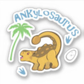 Cute Ankylosaurus Sticker (Voorkant)