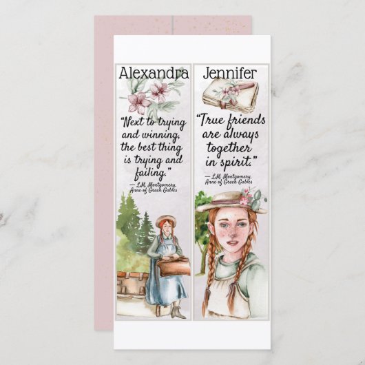 Cute Anne of Green Gables Quotes Gift Bladwijzer C Kaart (Voorkant / Achterkant)