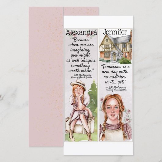 Cute Anne of Green Gables Quotes Gift Bladwijzer C Kaart (Voorkant / Achterkant)