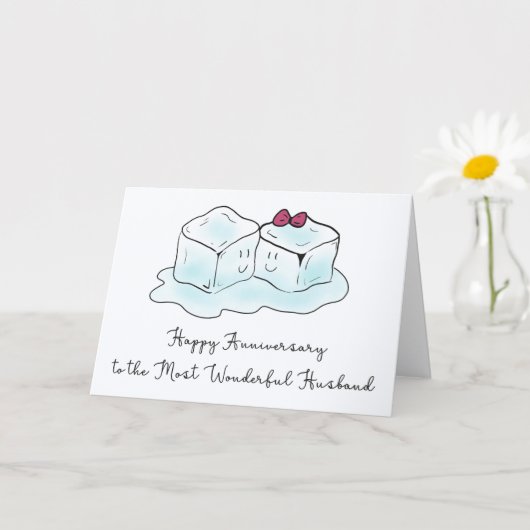 Cute Anniversary Card for Husband Cartoon Ice      Kaart (Kleine Plant)