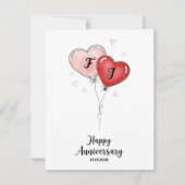 Cute Anniversary Card Personalized Couple Gift Feestdagenkaart (Voorkant)