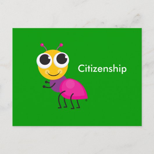 Cute Ant & Citiship Briefkaart (Voorkant)