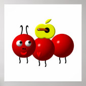 Cute Ant met Apple Poster (Voorkant)