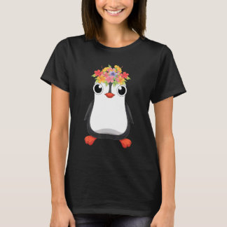 Cute Antarctica Animal   Flowers Zoo Bird Penguin T-shirt