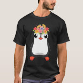 Cute Antarctica Animal   Flowers Zoo Bird Penguin T-shirt (Voorkant)