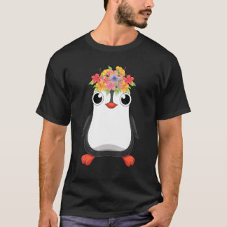 Cute Antarctica Animal   Flowers Zoo Bird Penguin T-shirt