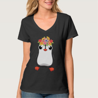Cute Antarctica Animal   Flowers Zoo Bird Penguin T-shirt