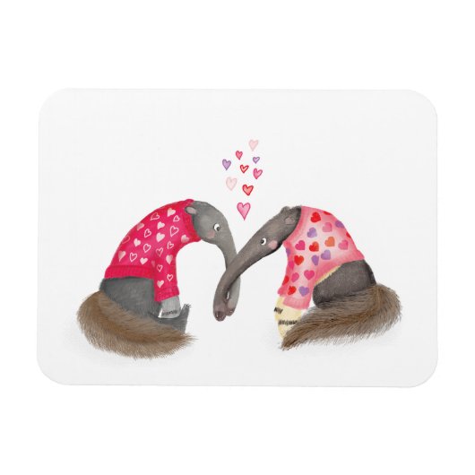 Cute anteaters in love magnet magneet (Horizontaal)