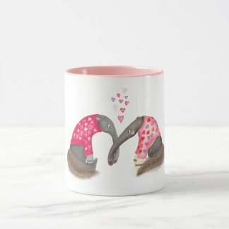 Cute anteaters in love mug mok