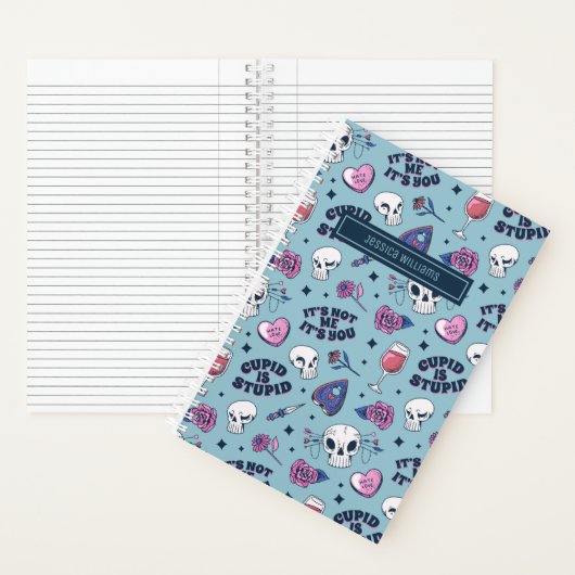 Cute Anti-Valentin Day Doodle Pattern Notitieboek (Binnen)