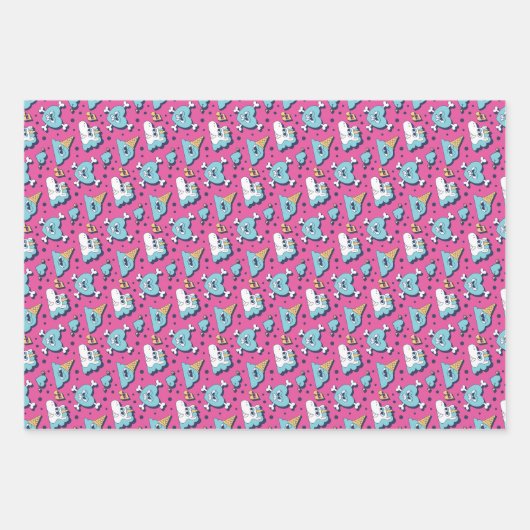 Cute Anti-Valentin Day Roze Heart Pattern Inpakpapier Vel (Voorkant 2)