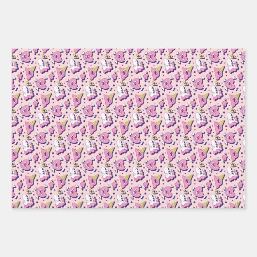 Cute Anti-Valentin Day Roze Heart Pattern Inpakpapier Vel (Voorkant)